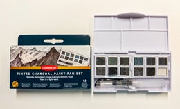 Derwent Tinted Charcoal Paint Pan Set - 12 nappia
